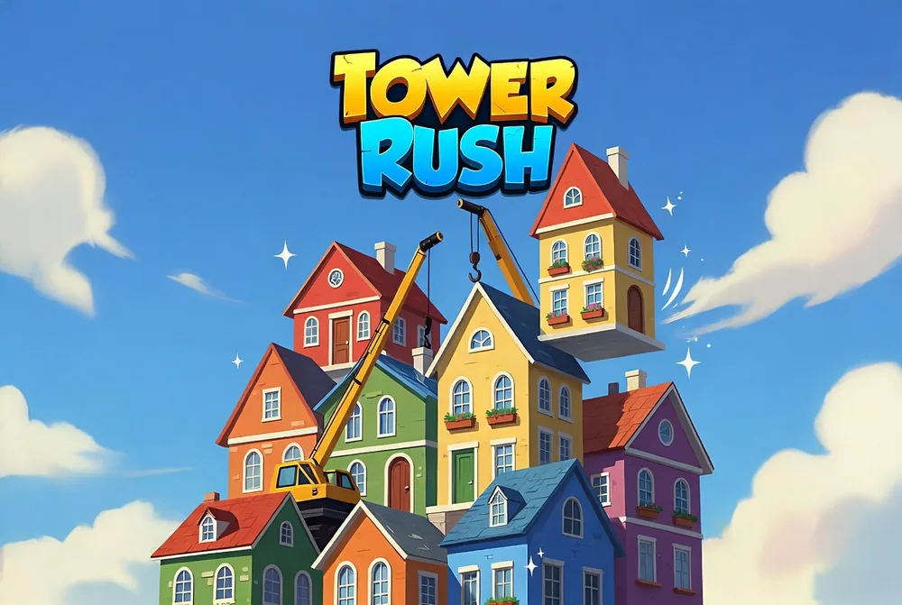 Tower Rush app running on a mobile phone during a live crane climb